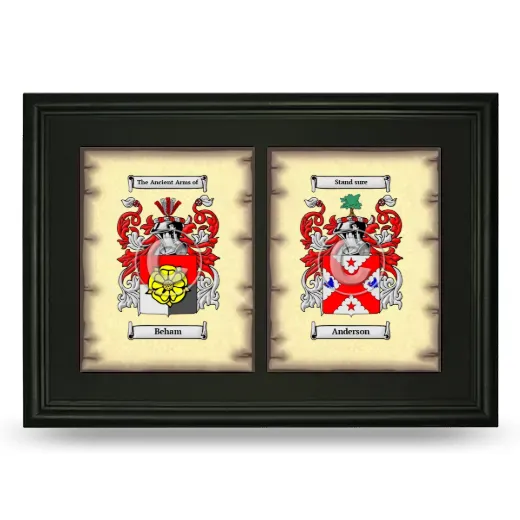 Double Coat of Arms Framed - Black