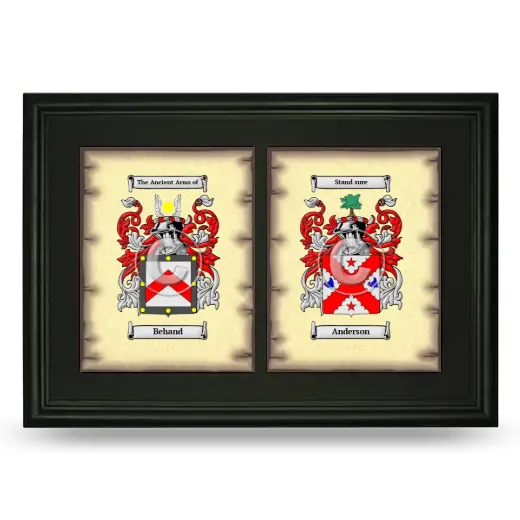 Double Coat of Arms Framed - Black