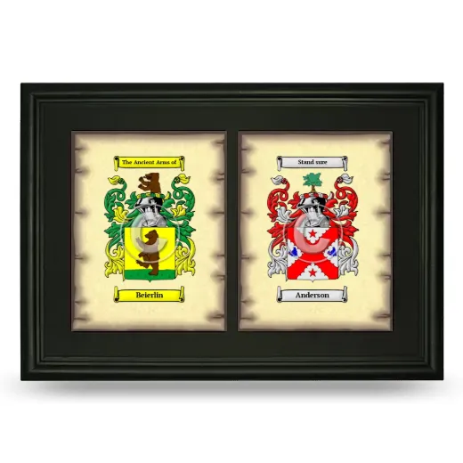 Double Coat of Arms Framed - Black