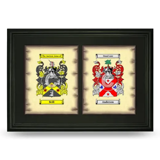 Double Coat of Arms Framed - Black