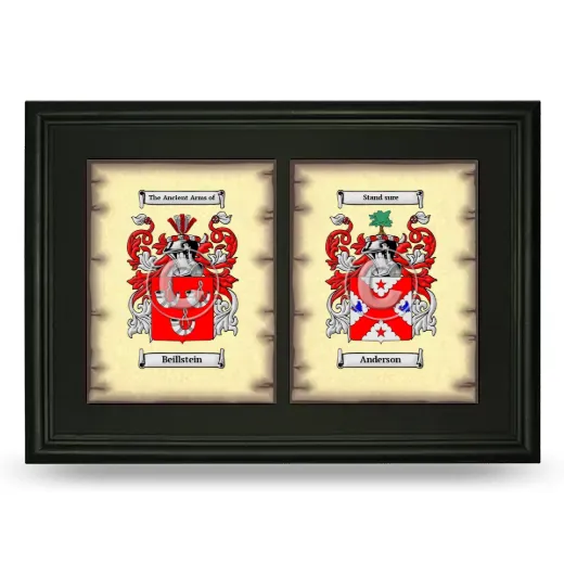 Double Coat of Arms Framed - Black