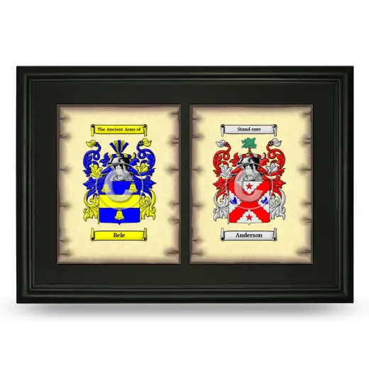 Double Coat of Arms Framed - Black