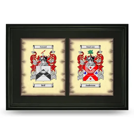 Double Coat of Arms Framed - Black