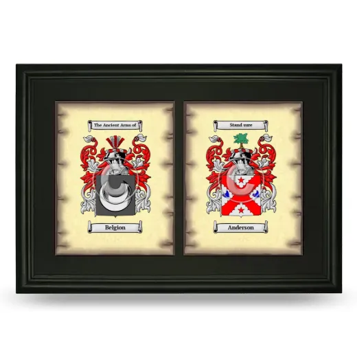 Double Coat of Arms Framed - Black