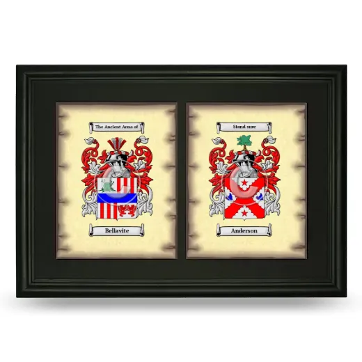 Double Coat of Arms Framed - Black