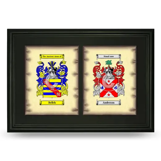 Double Coat of Arms Framed - Black