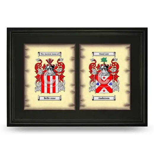Double Coat of Arms Framed - Black