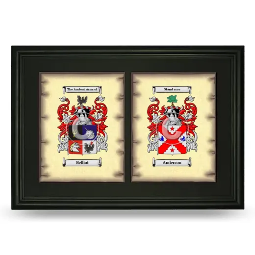 Double Coat of Arms Framed - Black