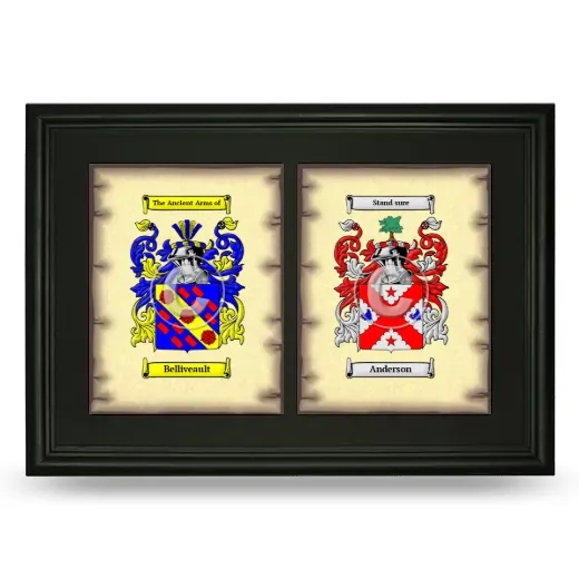 Double Coat of Arms Framed - Black