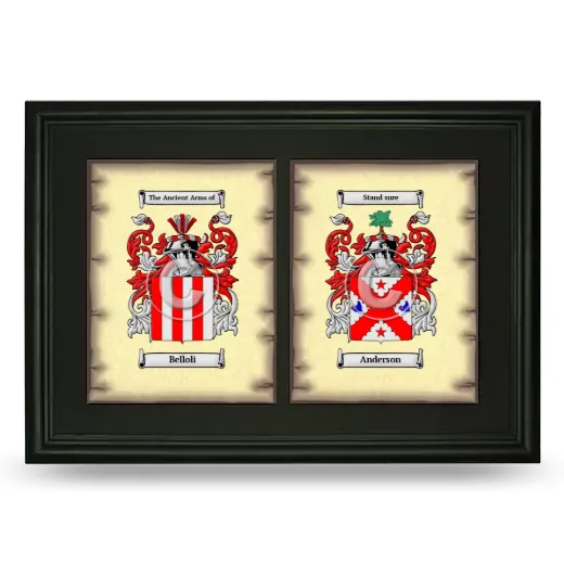 Double Coat of Arms Framed - Black