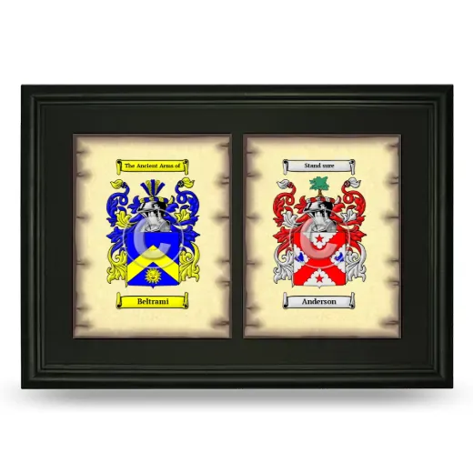 Double Coat of Arms Framed - Black