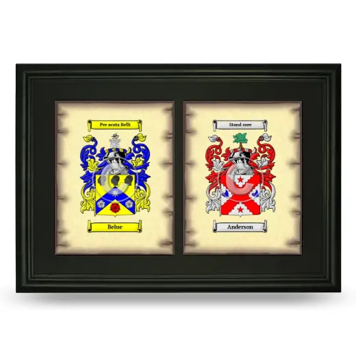 Double Coat of Arms Framed - Black