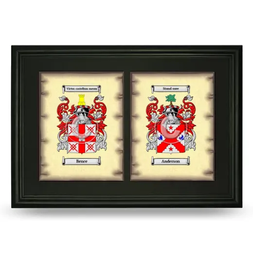 Double Coat of Arms Framed - Black