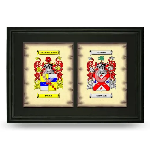 Double Coat of Arms Framed - Black