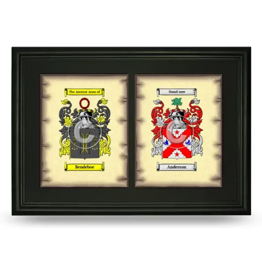 Double Coat of Arms Framed - Black