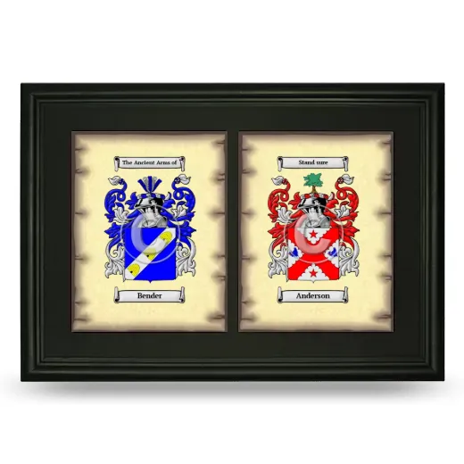 Double Coat of Arms Framed - Black