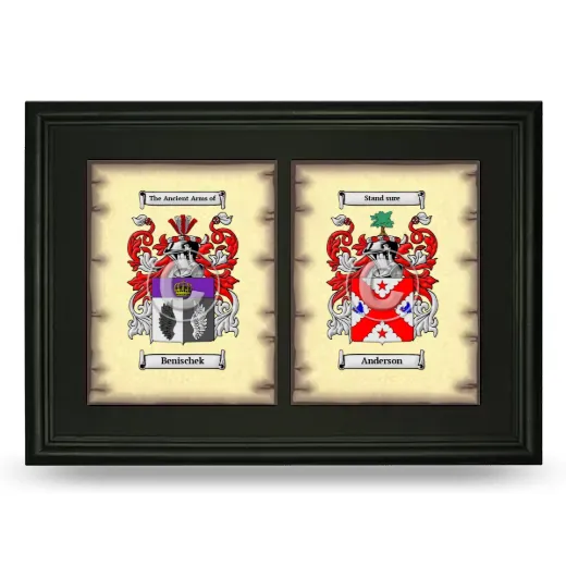Double Coat of Arms Framed - Black