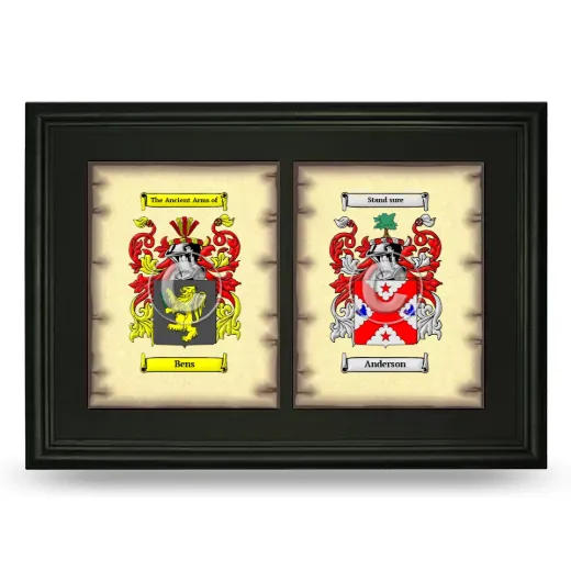 Double Coat of Arms Framed - Black