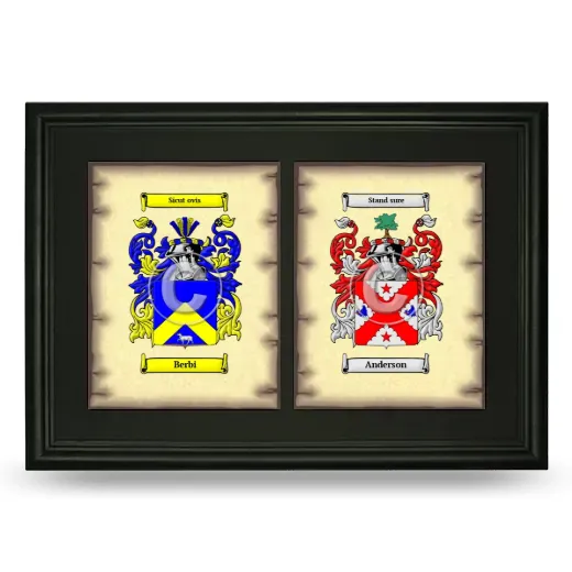 Double Coat of Arms Framed - Black