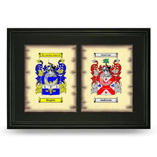 Double Coat of Arms Framed - Black