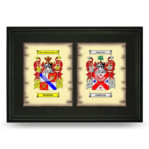 Double Coat of Arms Framed - Black