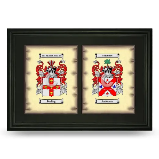 Double Coat of Arms Framed - Black