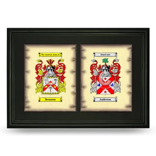 Double Coat of Arms Framed - Black