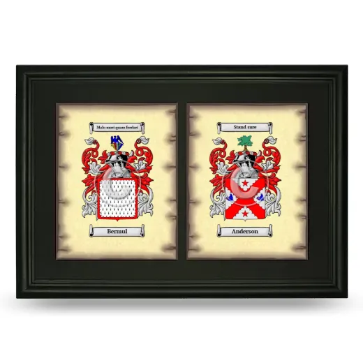 Double Coat of Arms Framed - Black