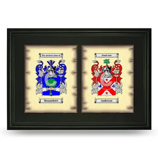 Double Coat of Arms Framed - Black