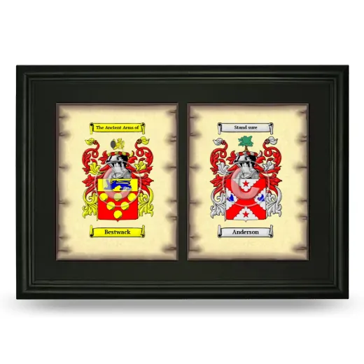 Double Coat of Arms Framed - Black