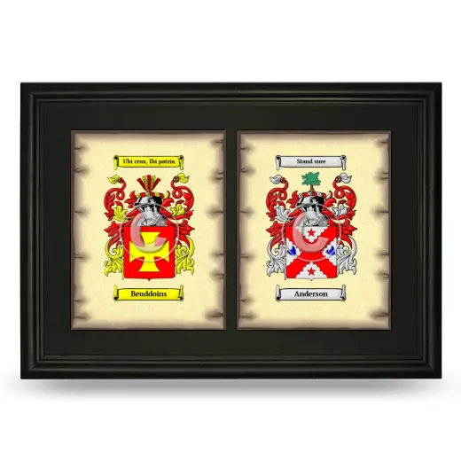Double Coat of Arms Framed - Black