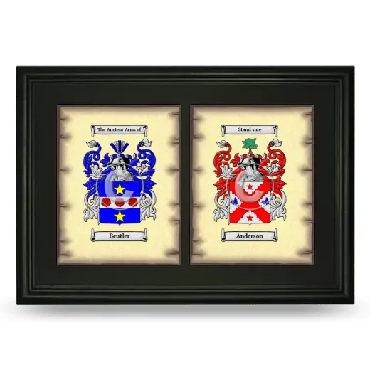 Double Coat of Arms Framed - Black