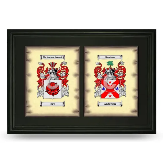 Double Coat of Arms Framed - Black