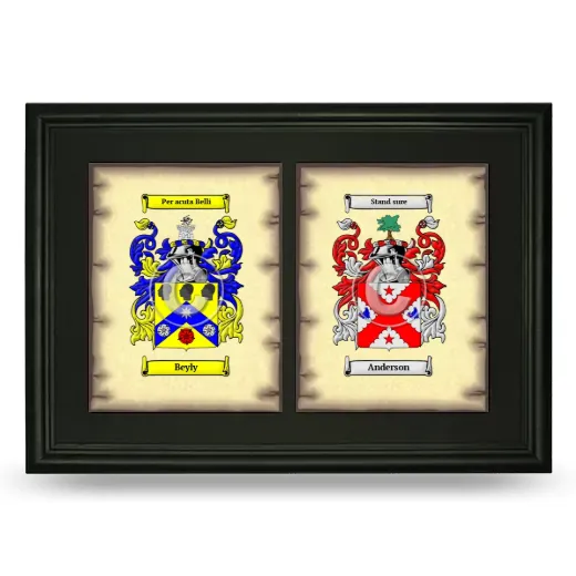 Double Coat of Arms Framed - Black