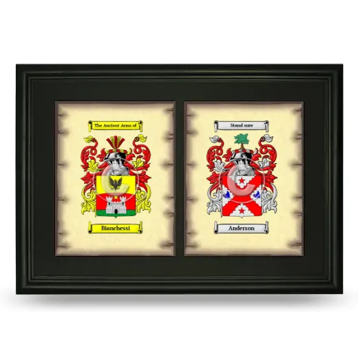 Double Coat of Arms Framed - Black