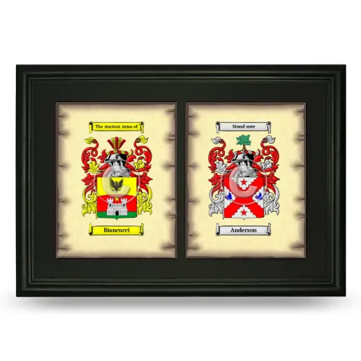 Double Coat of Arms Framed - Black