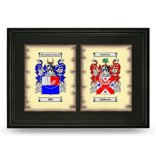 Double Coat of Arms Framed - Black