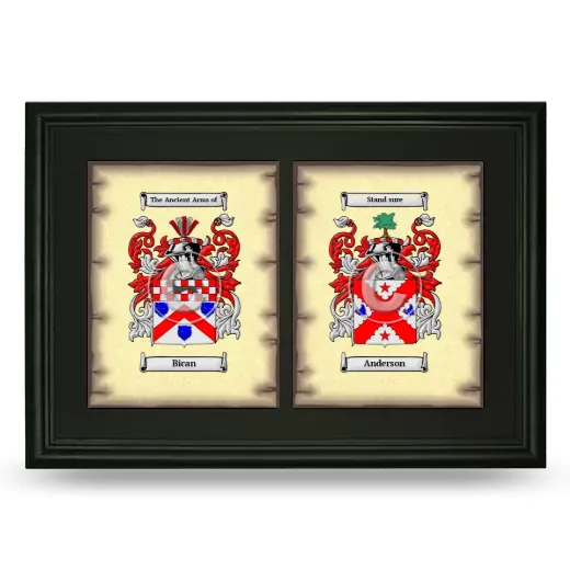 Double Coat of Arms Framed - Black