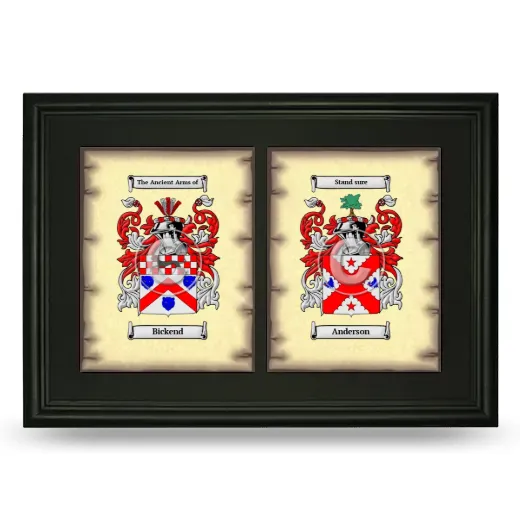 Double Coat of Arms Framed - Black
