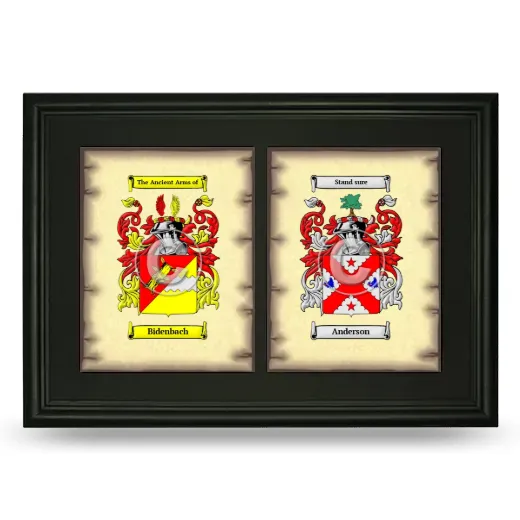Double Coat of Arms Framed - Black