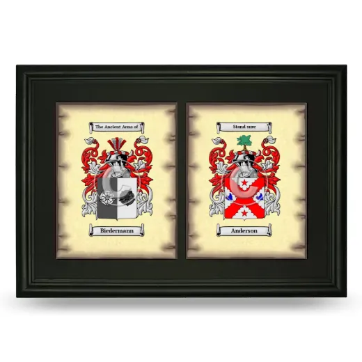 Double Coat of Arms Framed - Black