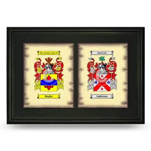 Double Coat of Arms Framed - Black