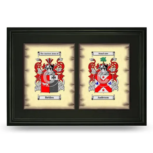 Double Coat of Arms Framed - Black