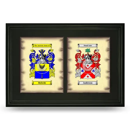 Double Coat of Arms Framed - Black