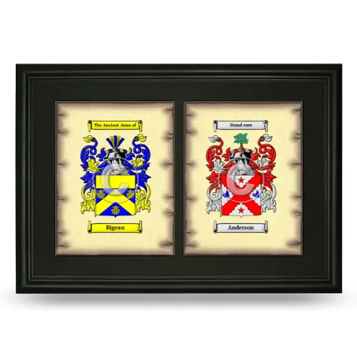 Double Coat of Arms Framed - Black
