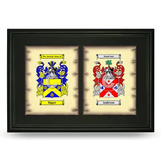 Double Coat of Arms Framed - Black