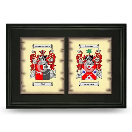 Double Coat of Arms Framed - Black