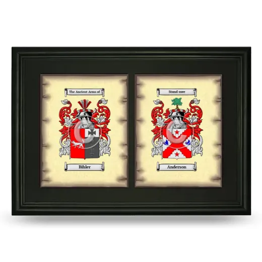 Double Coat of Arms Framed - Black