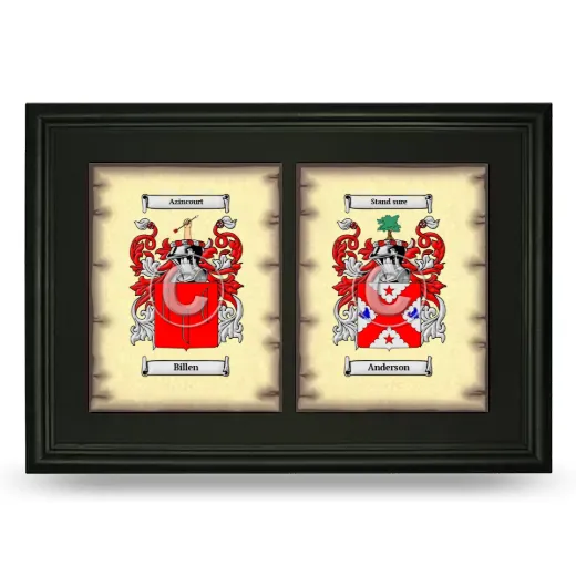 Double Coat of Arms Framed - Black