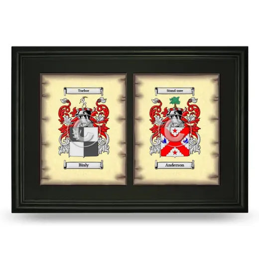 Double Coat of Arms Framed - Black